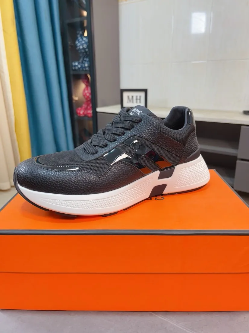 Men's shoes💰580🌸🌸【HERMES】Hermès high-end quality original shoe upper: 🔝tumbled calfskin, suede calfskin, shoe body sewn H totem, outsole: ultra-light TPU foam·rubber; two-color molded outsole, ultra-high quality control·fine workmanship: highlighting (high-end·luxury·grade) 38-44 (45 can be customized)
